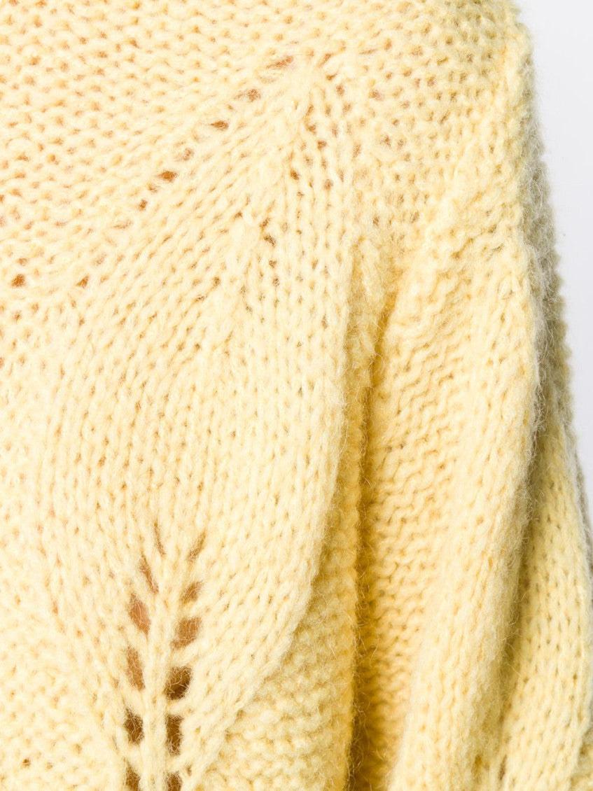Yellow M.I.H. Lacey Leaf Knit Sweater 5