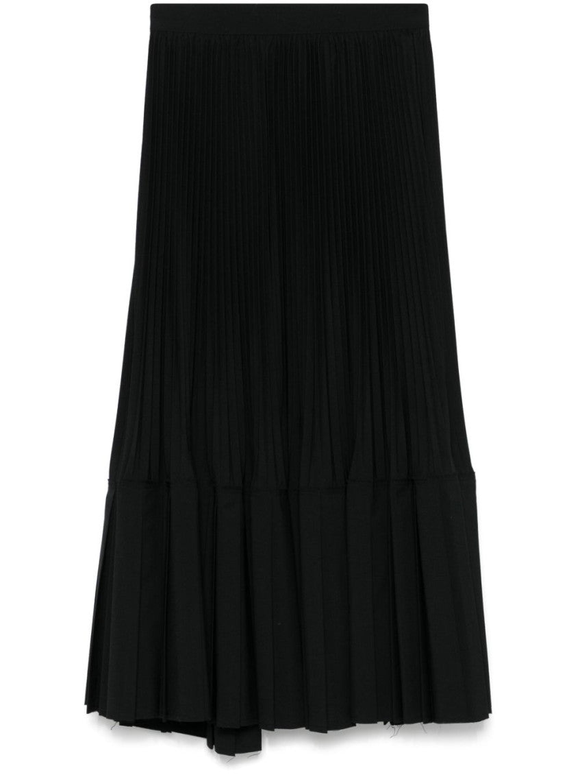 Black Pleated Midi Skirt 1