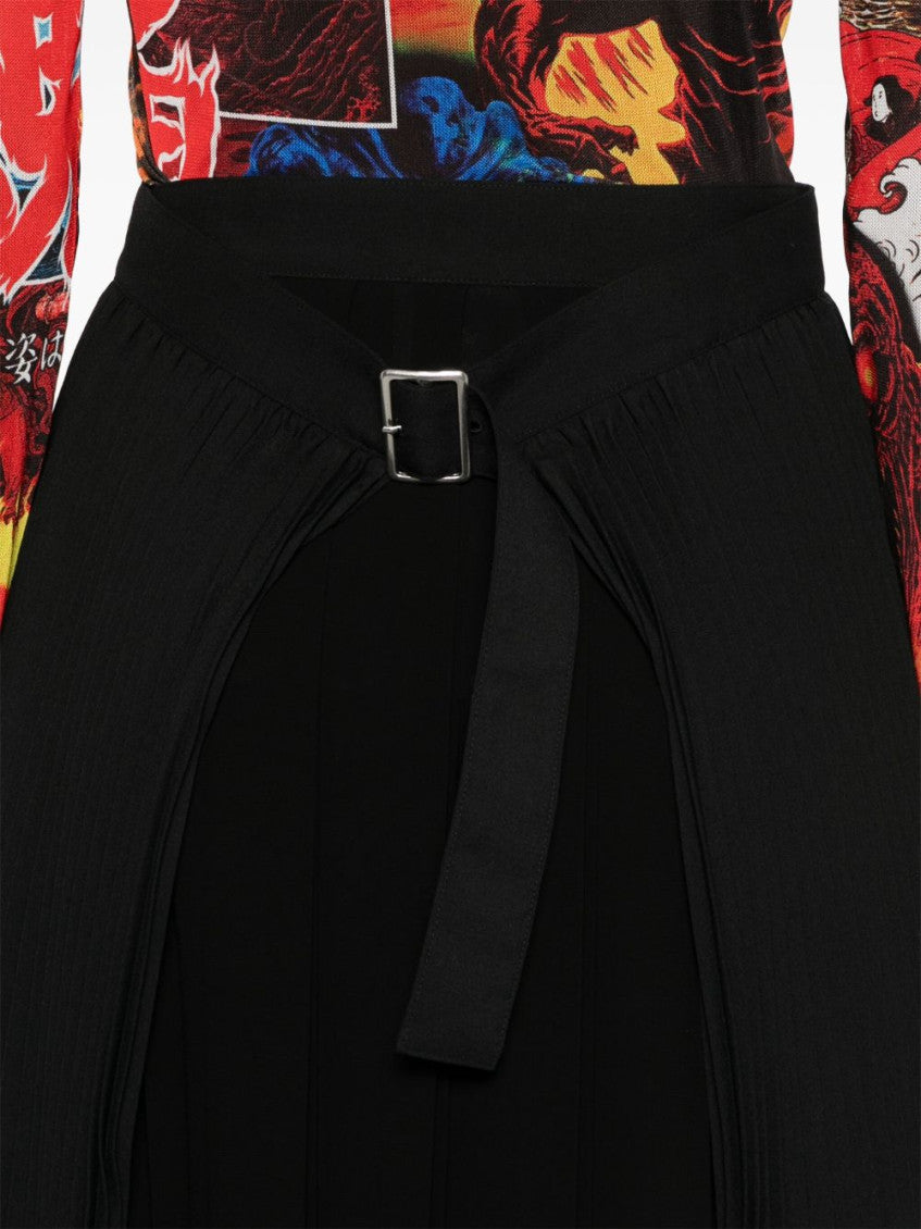 Black Pleated Midi Skirt 2