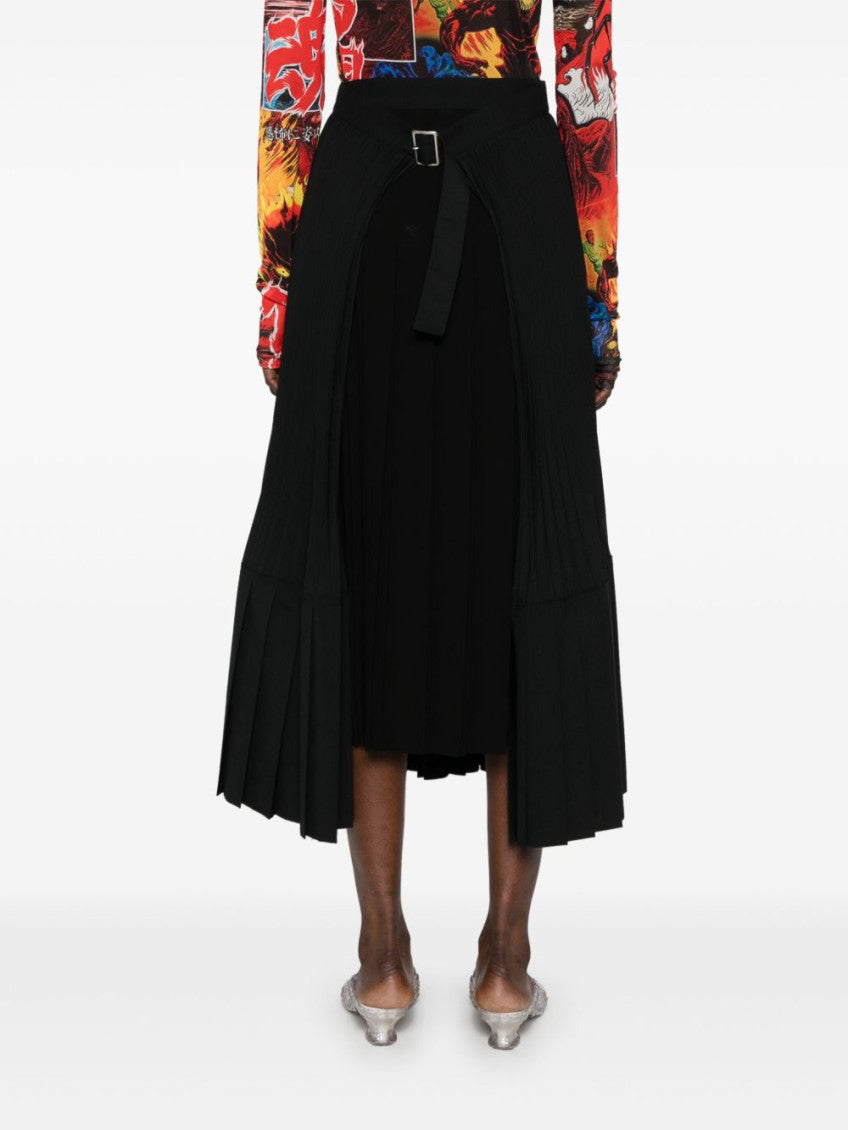 Black Pleated Midi Skirt 3