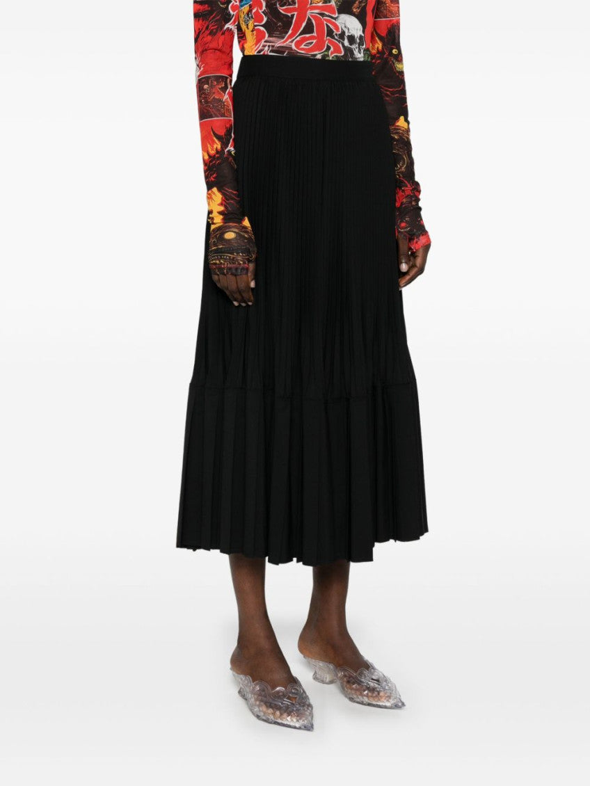 Black Pleated Midi Skirt 4