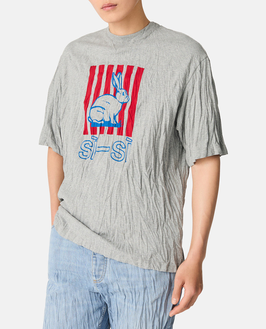 Grey Cotton Printed T-Shirt 1