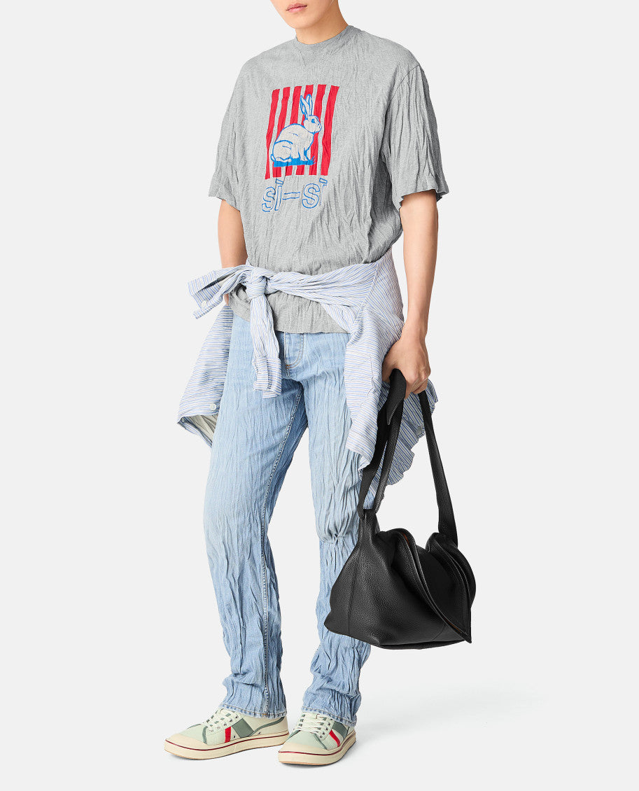 Grey Cotton Printed T-Shirt 2