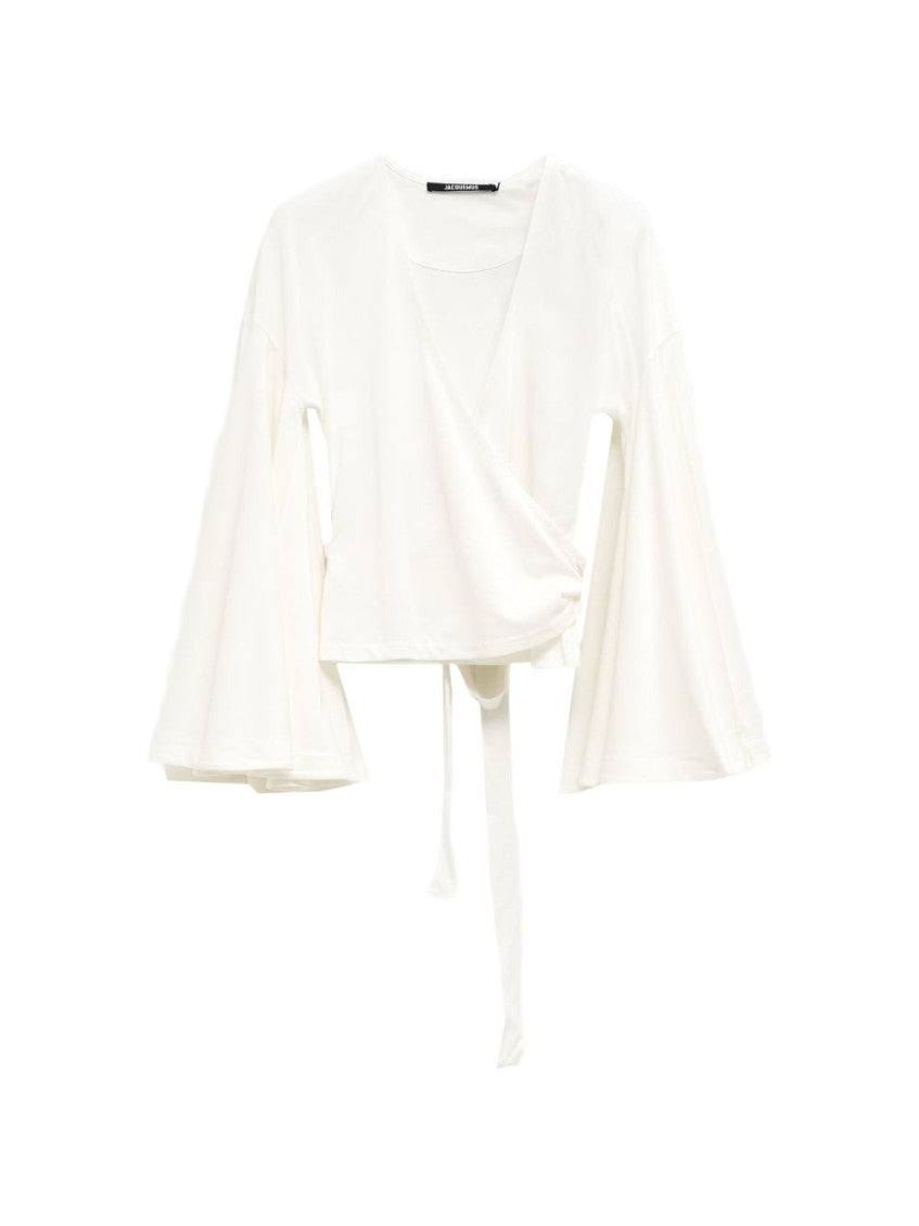 White Wrapped Tie Fastening Top 1