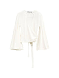White Wrapped Tie Fastening Top 1