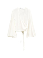 White Wrapped Tie Fastening Top 1