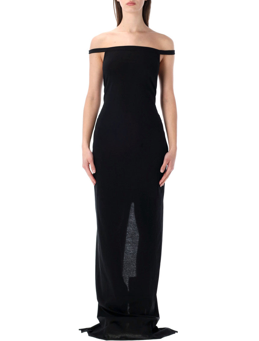 Black Draped Sleeveless Maxi Dress 1