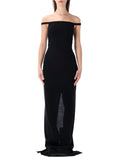 Black Draped Sleeveless Maxi Dress 1