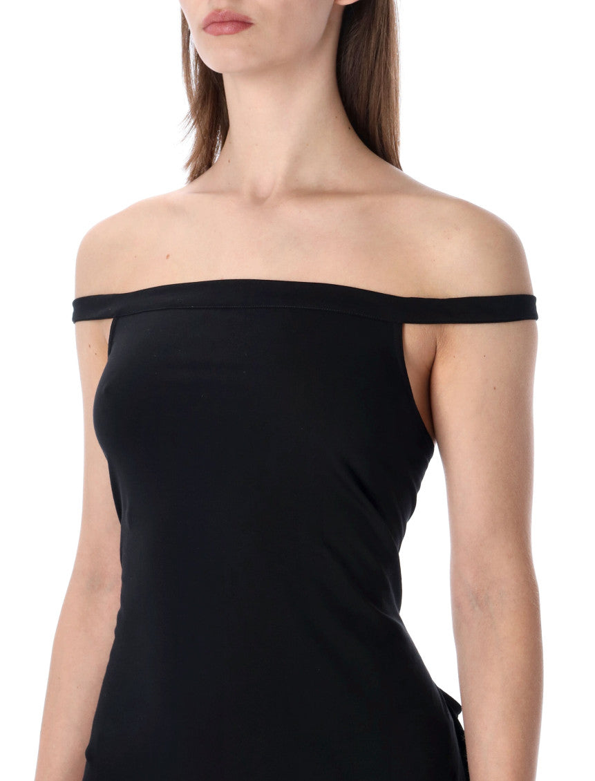 Black Draped Sleeveless Maxi Dress 3