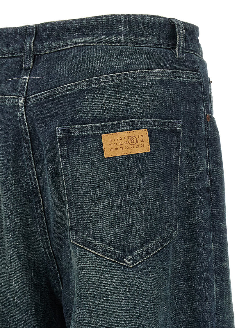 Blue Wide Leg Denim Jeans 3