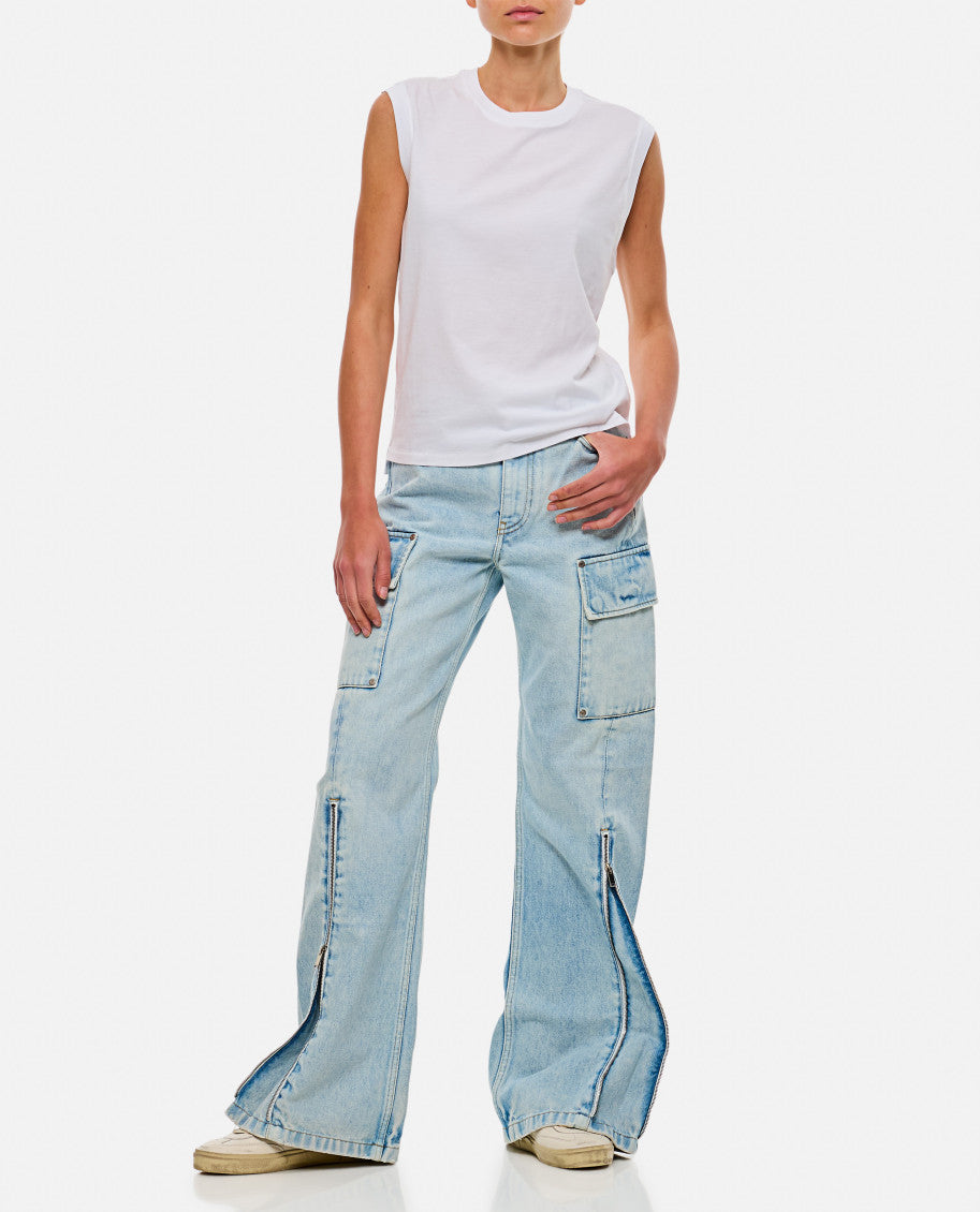 Blue FRONT ZIP CARGO DENIM 2