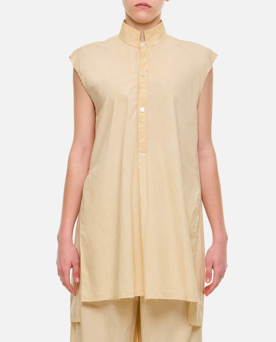 Off White SLEEVELESS COTTON SHIRT 1
