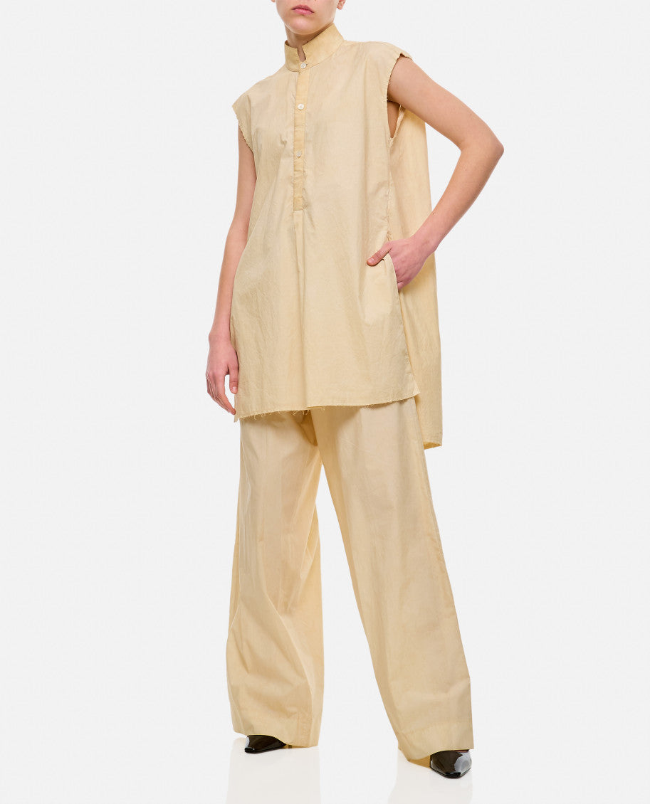 Off White SLEEVELESS COTTON SHIRT 2