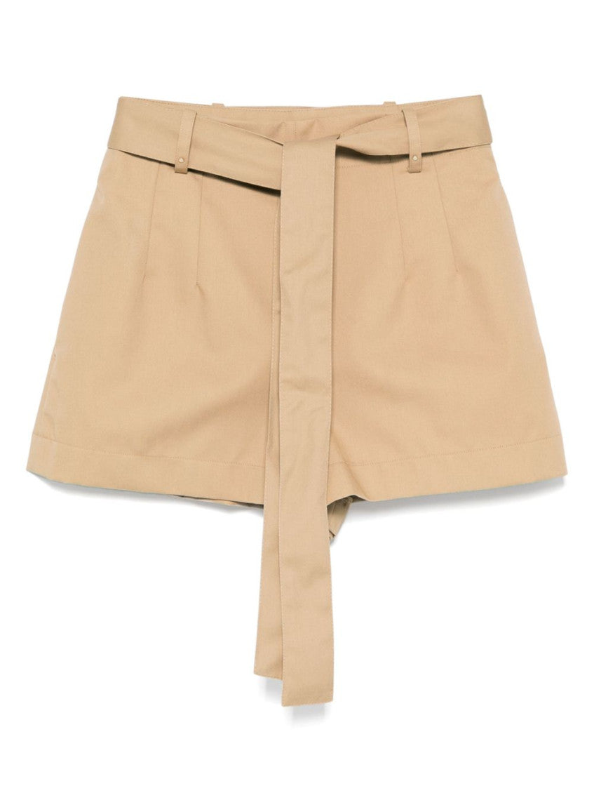 Beige Cotton Blend Shorts 1