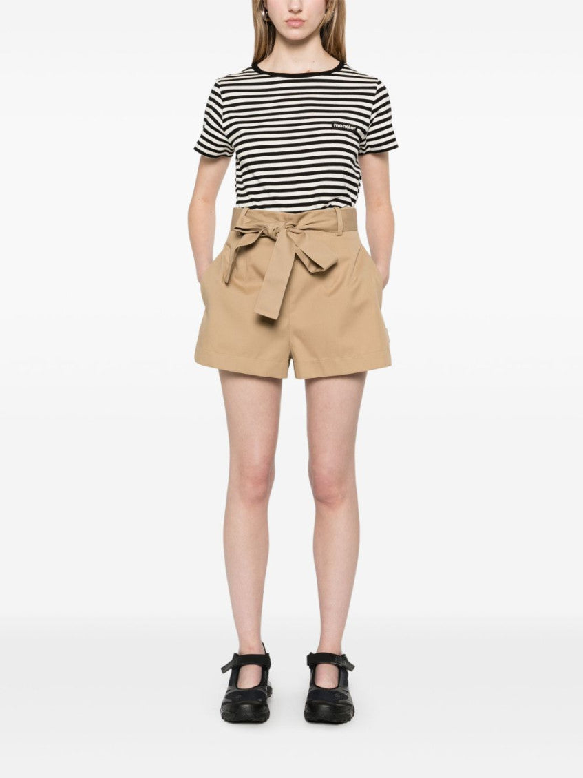 Beige Cotton Blend Shorts 2