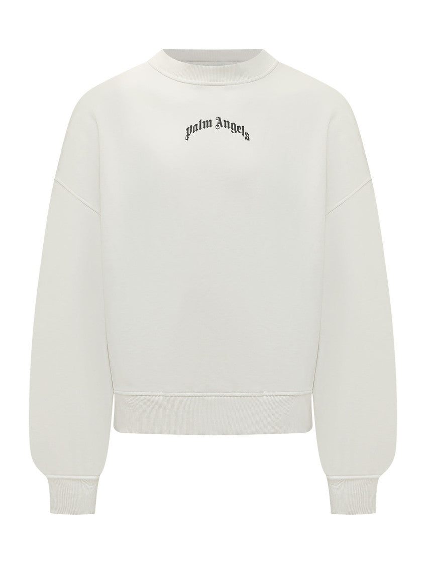 White Logo Crew Neck Sweatshirt 1