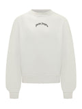 White Logo Crew Neck Sweatshirt 1