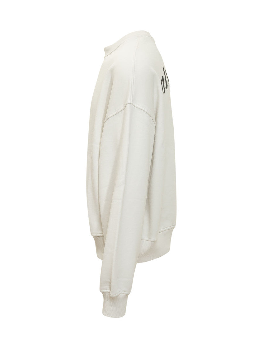 White Logo Crew Neck Sweatshirt 2