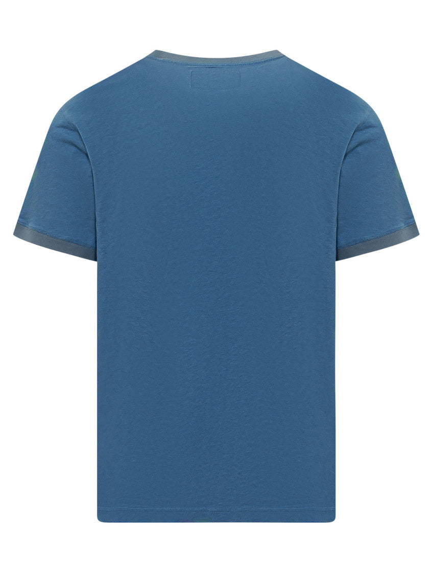 Blue Graphic Crew Neck T-Shirt 2