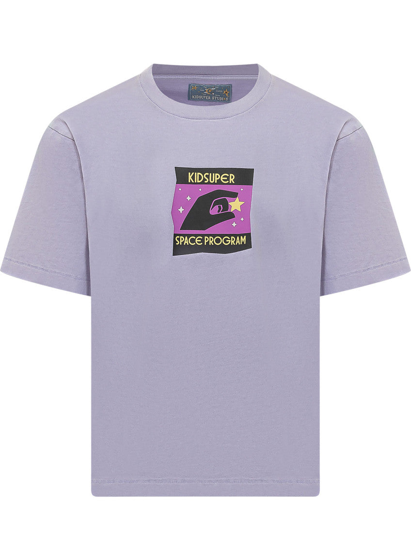 Purple Graphic Crew Neck T-Shirt 1