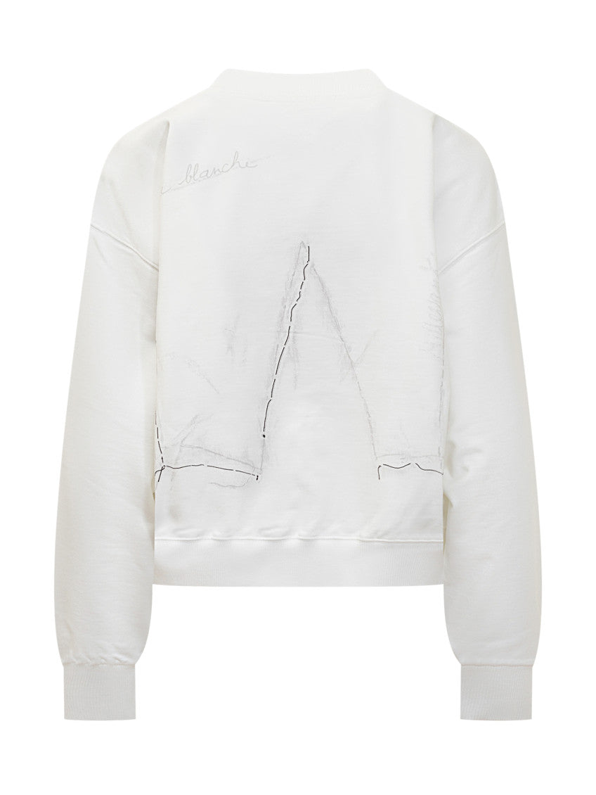 White Logo Crew Neck Sweater 2