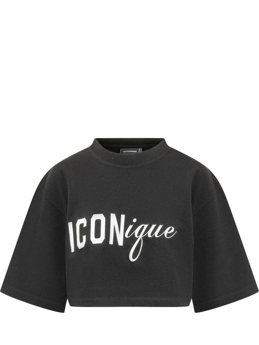 Black Graphic Crew Neck T-Shirt 1