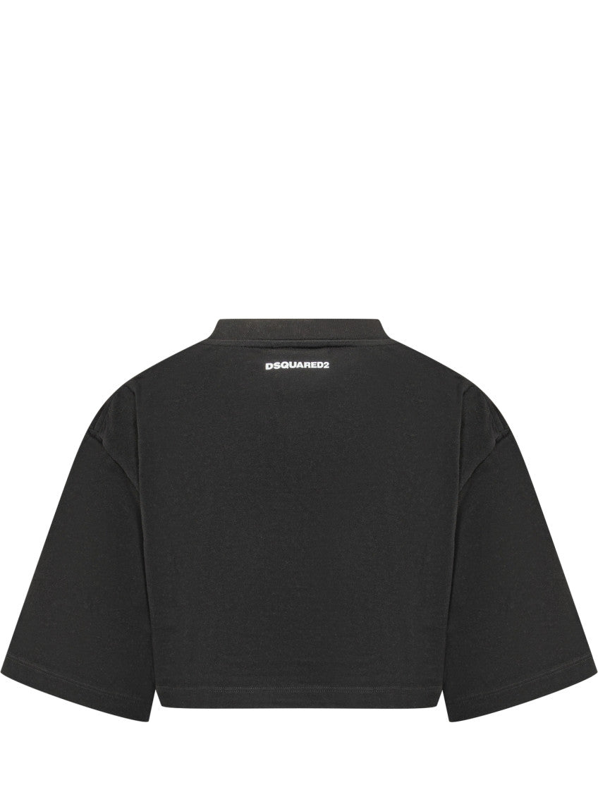 Black Graphic Crew Neck T-Shirt 2