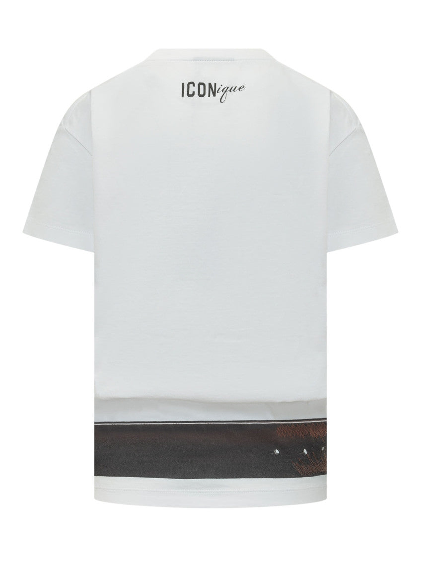 White Graphic Logo Crew Neck T-Shirt 2