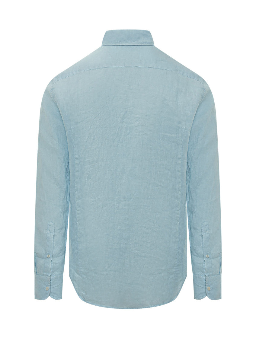 Sky Blue Regular Solid Shirt 2
