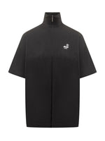 Black Logo Mock Collar T-Shirt 1
