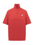 Red Solid Mock Collar T-Shirt 1