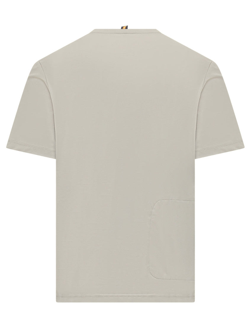 Beige Solid Crew Neck T-Shirt 2