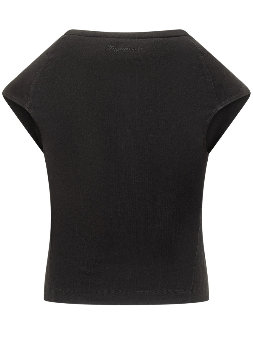 Black Round Neck T-Shirt 2