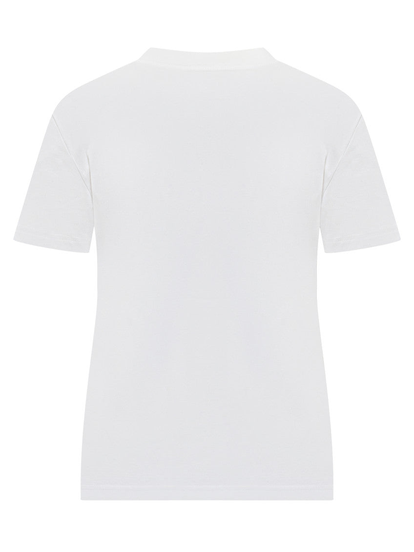 White Logo Round Neck T-Shirt 2
