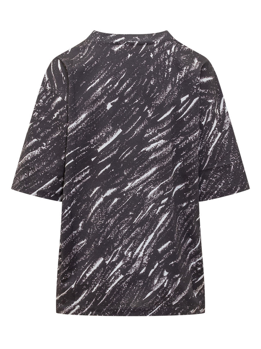 Blue Logo Print Crew Neck T-Shirt 2