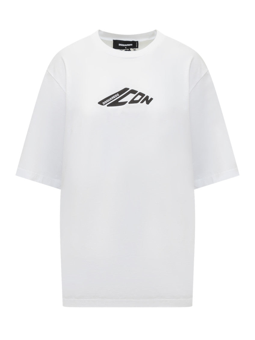 White Logo Crew Neck T-Shirt 1