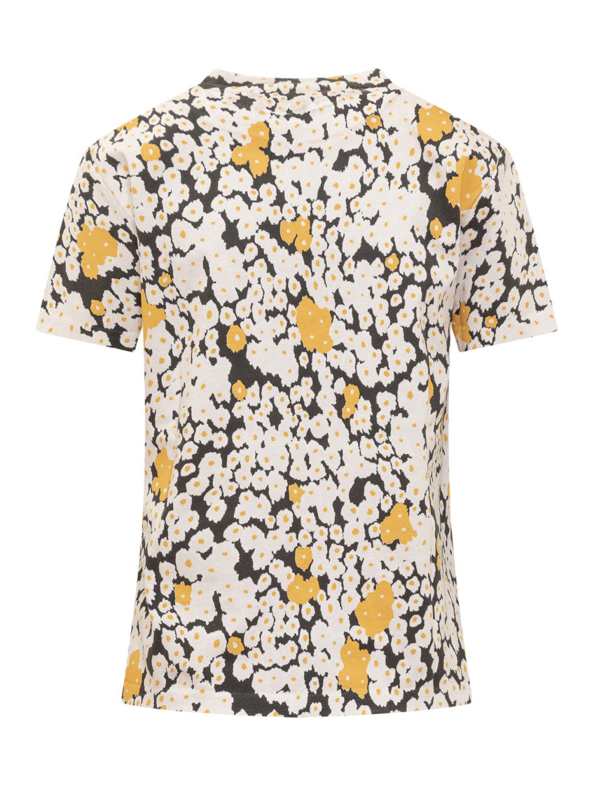 White Floral Crew Neck T-Shirt 2