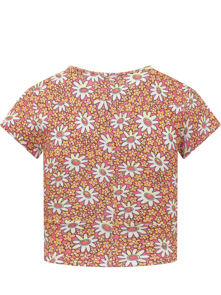 Pink Graphic Print Crew Neck T-Shirt 2