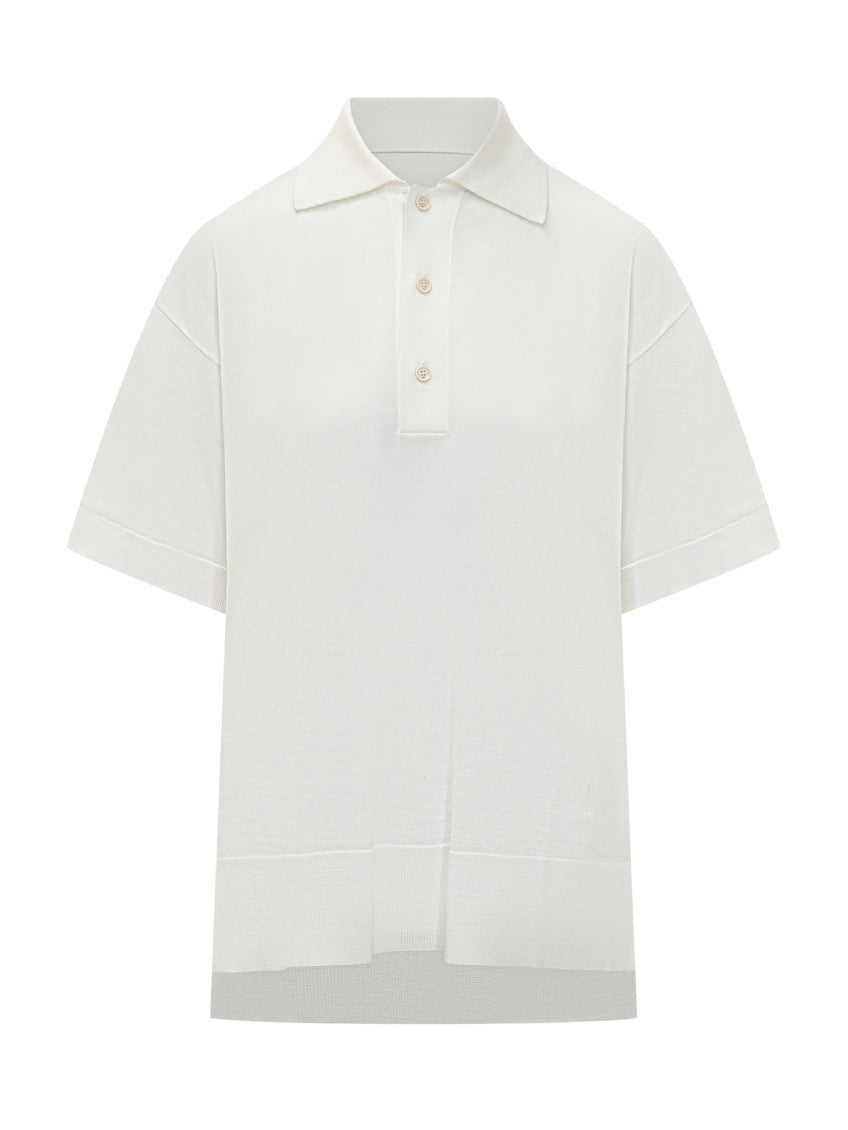 White Solid Shirt Collar Polo 1