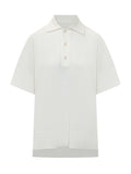 White Solid Shirt Collar Polo 1