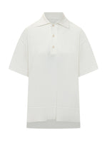 White Solid Shirt Collar Polo 1