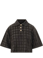 Black Geometric Shirt Collar Polo 1