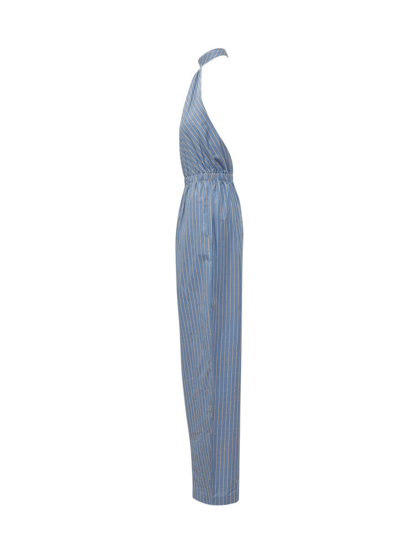 Blue Stripes Halter Neck Jumpsuit 3