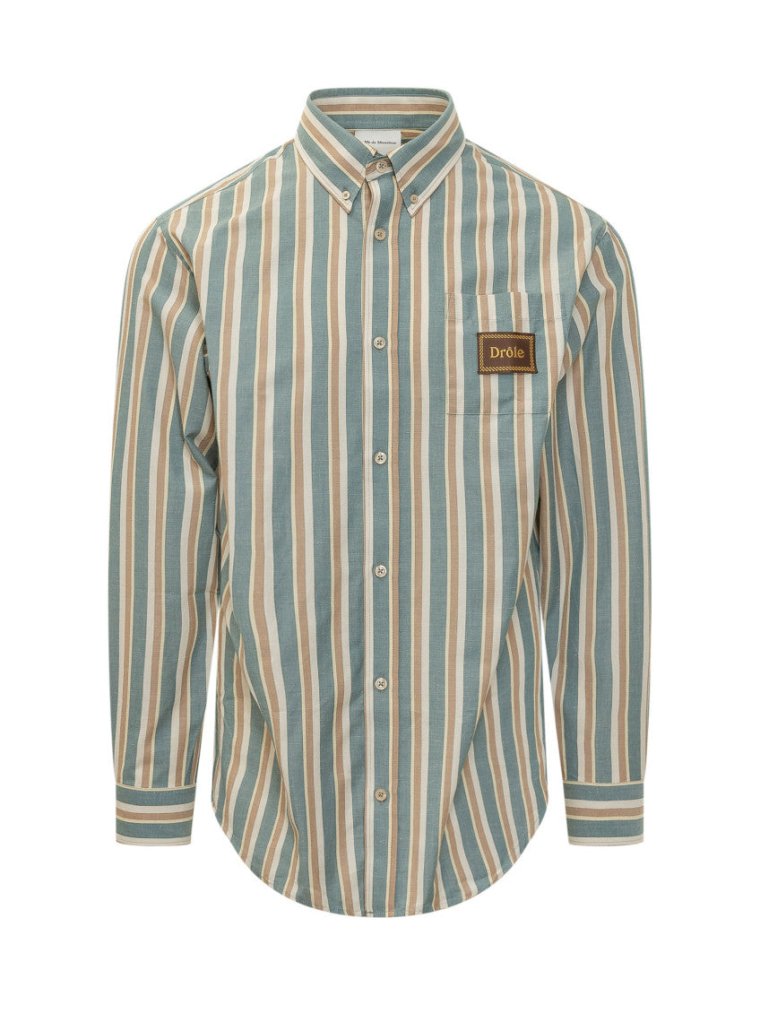 Green Regular Stripes Shirt 1