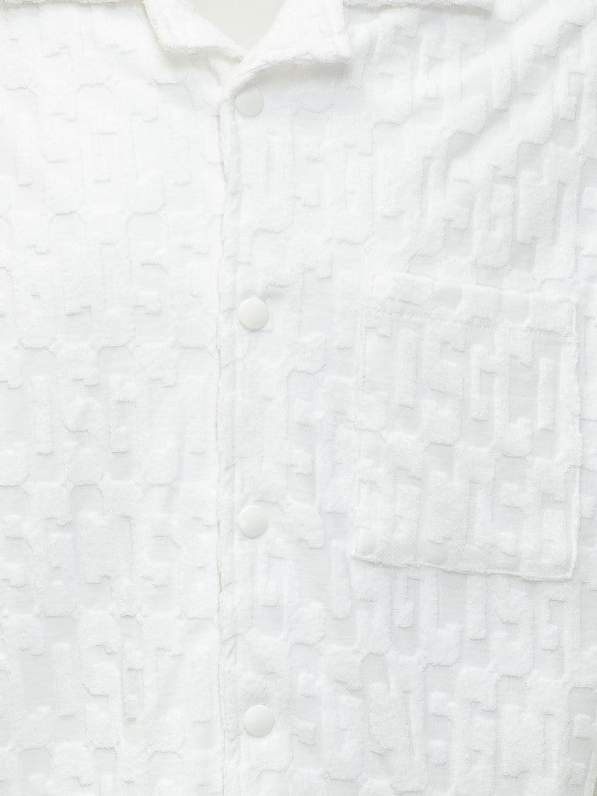 White Relaxed Textured Shirt 2
