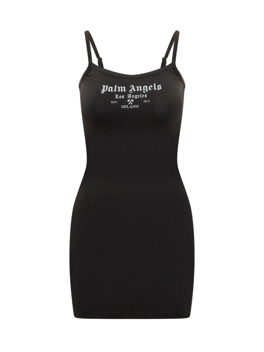 Black Logo Scoop Neck Mini Dress 1
