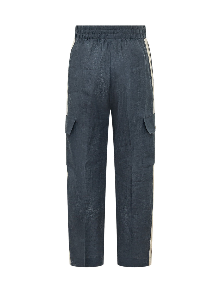 Navy Blue Straight Cargos Pants 3