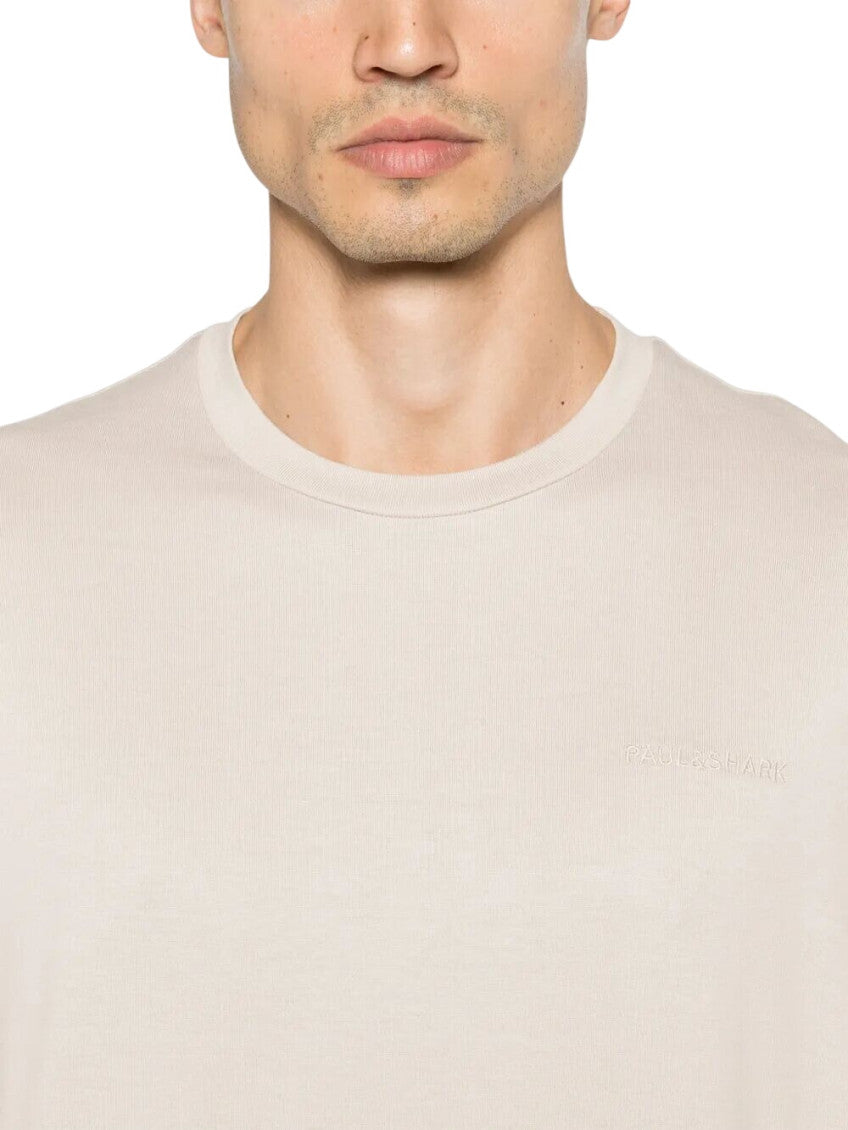 Beige Crew Neck T-Shirts 5