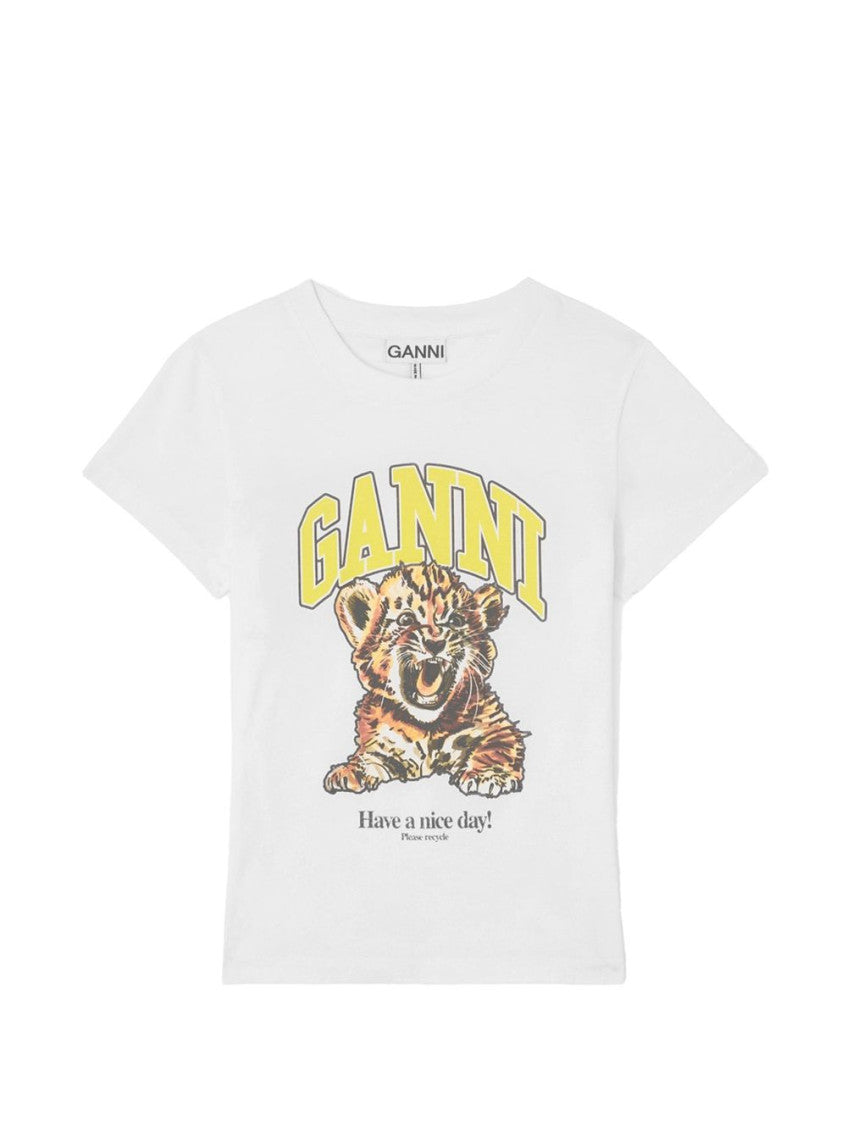 White Graphic Crew Neck T-Shirt 1