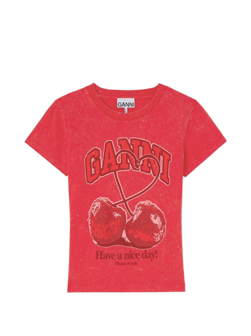 Red Graphic Crew Neck T-Shirt 1